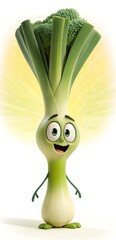 Cheerful Broccoli Character