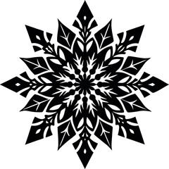Snowflake Silhouette Vector – Simple Black Winter Element