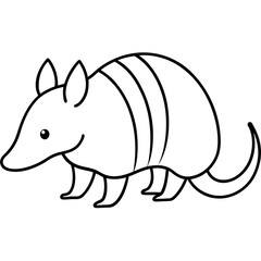 Stylized Armadillo Outline Design