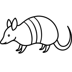 Stylized Armadillo Outline Design