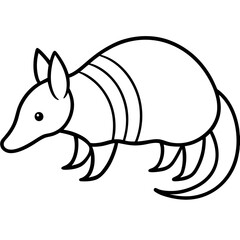 Stylized Armadillo Outline Design