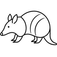 Stylized Armadillo Outline Design
