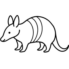 Stylized Armadillo Outline Design