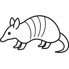 Stylized Armadillo Outline Design