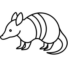 Stylized Armadillo Outline Design