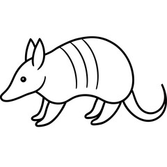 Stylized Armadillo Outline Design