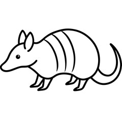 Stylized Armadillo Outline Design