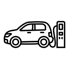 Naklejka premium 충전중인 자동차