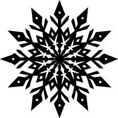 Snowflake Silhouette Vector – Simple Black Winter Element