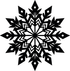 Snowflake Silhouette Vector – Simple Black Winter Element