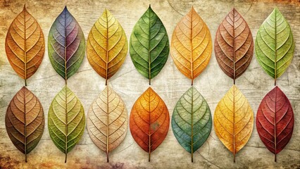 Urban Exploration: Artistic Leaf Pattern, Earthy Tones, Nature Decor, Modern Design