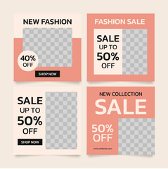 Fashion Sale Instagram Post Template &ndash; 4 Modern Social Media Designs
