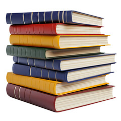 book stack isolated on a white background.