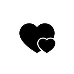 Two heart, love icon in generic style. Couple, romantic sign symbol