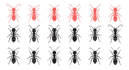 Set of ant vector icon. Ant icon. Ant collection symbol set. Vector illustration eps 10