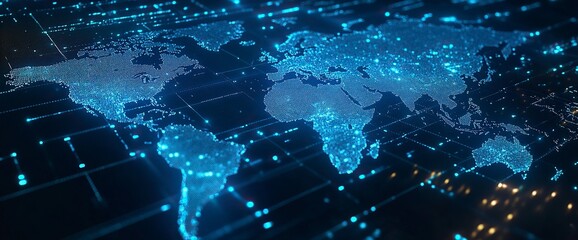 F_COUscenes-03648 Fingerprint biometric security on virtual screen hologram with blue digital data and world map, technology concept for identity and cyber security system background, high resolution,