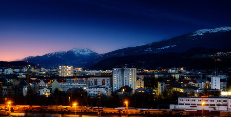 Innsbruck city at night
