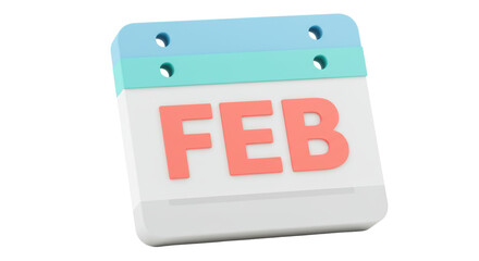 Isolated February Calendar Page
