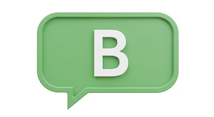 Isolated Letter B in Speech Bubble