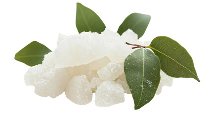 Professional High Angle View Camphor Gum Isolated on White Background