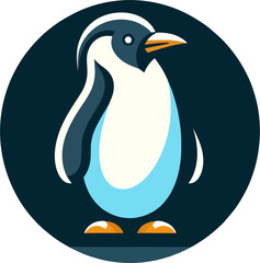 Modern Flat Penguin Logo Design