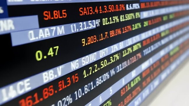 Stock market data display