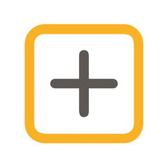 Obraz premium Geometric plus symbol inside a golden square on black