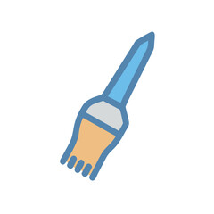 Iconic Paint Brush Isolated on Black Background Depicting Art