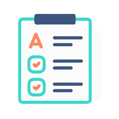 Obraz premium Checklist vector illustration in flat design on black background
