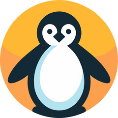 Penguin Icon in Modern Flat Design