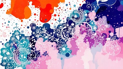 Colorful Mandala Boho Bohemian Illustration 