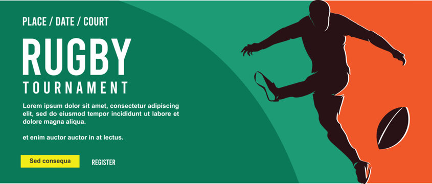 Premium Illustration of rugby dropkick poster best for your digital graphic and print