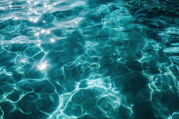 Obraz premium Clear water pool glistening under sunlight.