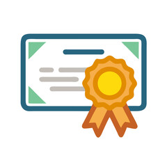 Certificate of achievement with golden seal on black background