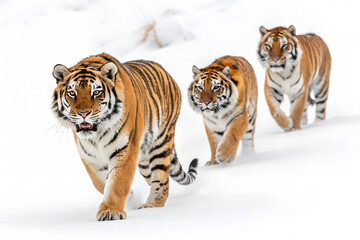 Obraz premium Majestic Tiger Trio in Snow
