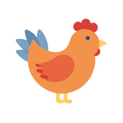 Orange chicken cartoon illustration on a black background