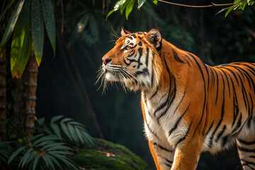 Obraz premium Majestic Tiger in Dense Jungle