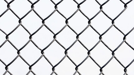 Fototapeta premium Chain link fence pattern on white background