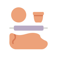 Minimalist illustration of clay shaping process for ceramics creation