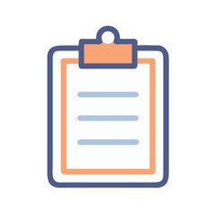 Cute Clipboard Icon Illustration on Black Background for Design