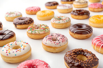 Colorful Assorted Donuts Collection