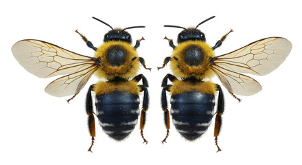 Isolated Two Bumble Bees