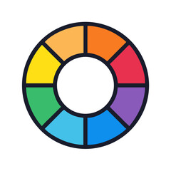 Colorful Circular Diagram Illustration on Dark Background for Data