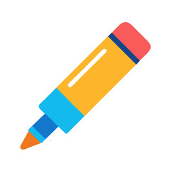 Colorful marker illustration with thick lines on black background