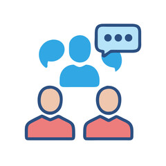 Teamwork Communication Concept Illustration with Speech Bubbles and Persons