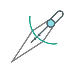 Geometric drafting compass illustration on dark background for business