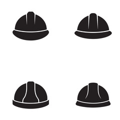 Construction safety helmet icon set. Simple solid style. Hard hat, worker cap, protect and safe concept. Glyph vector illustration design isolated on white background