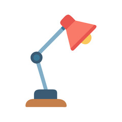 Simple Desk Lamp Isolated on Black Background Illustration