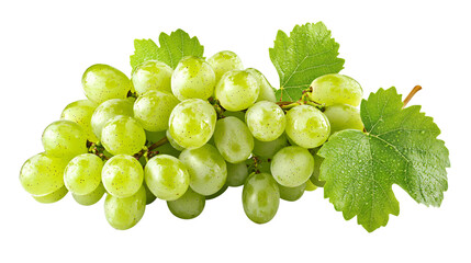 Obraz premium Fresh Green Wine Grapes on Transparent Background for Professional Use
