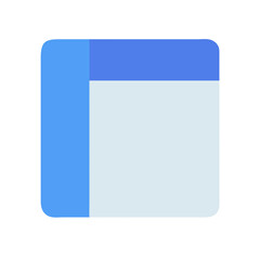 Minimalist blue calendar block icon for scheduling and planning